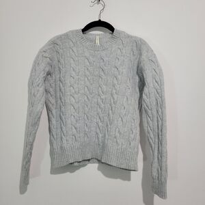 BABATON WOMEN'S MERINO CABLE KNIT LONG SLEEVE GRAY SWEATER SIZE MEDIUM